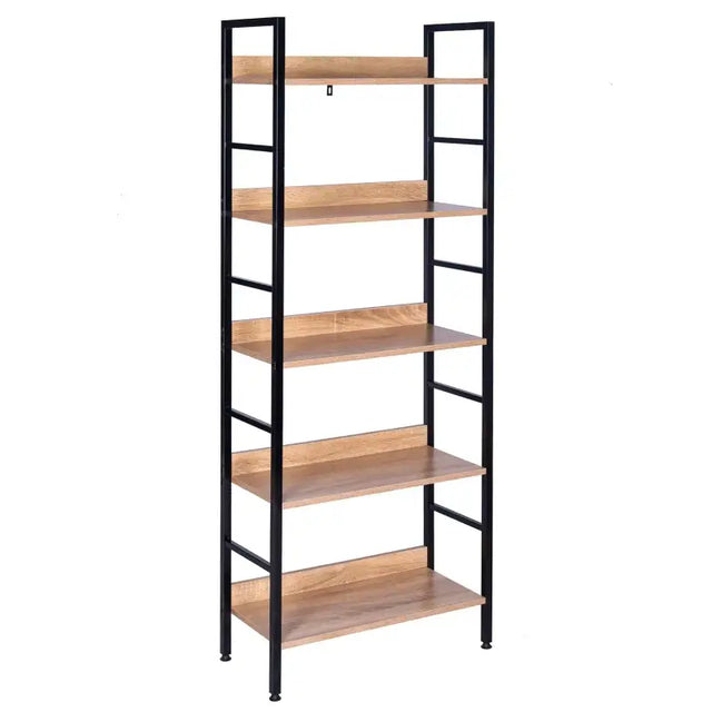 BukkitBow moderne open boekenkast met 5 legplanken, stevig en duurzaam, afmetingen 60x27,5x160 cm, veelzijdig design.