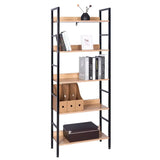 BukkitBow moderne open boekenkast met 5 lagen, duurzaam hout, veelzijdig design, afmetingen 60x27,5x160 cm, stevig en stijlvol.