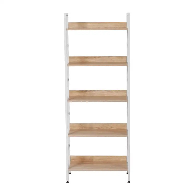 Moderne BukkitBow boekenkast met 5 open planken, stevig en duurzaam, 60x27,5x160 cm, veelzijdig design voor woonkamer of kantoor.