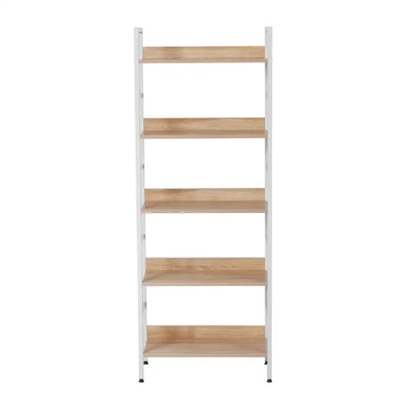 Moderne BukkitBow boekenkast met 5 open planken, stevig en duurzaam, 60x27,5x160 cm, veelzijdig design voor woonkamer of kantoor.