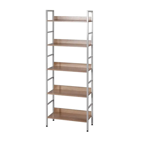 BukkitBow moderne open boekenkast met 5 lagen, stevig en duurzaam,veelzijdig design, afmetingen 60x27,5x160 cm.