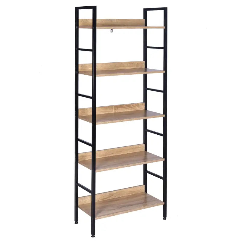 BukkitBow moderne open boekenkast met 5 planken, stevig en duurzaam, veelzijdig design, afmetingen 60x27,5x160 cm