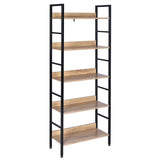BukkitBow moderne open boekenkast met 5 planken, stevig en duurzaam, veelzijdig design, afmetingen 60x27,5x160 cm