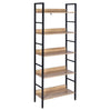BukkitBow moderne open boekenkast met 5 planken, stevig en duurzaam, veelzijdig design, afmetingen 60x27,5x160 cm