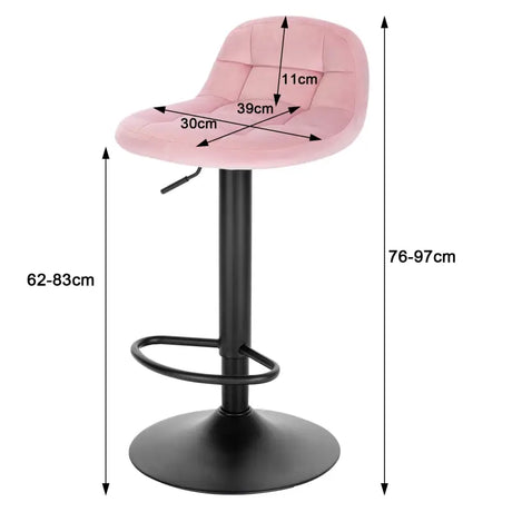 Moderne BukkitBow barkruk met fluwelen zitting, metalen frame, hoogteverstelbaar, 360° draaibaar en hoogdichtheidsschuim bekleding