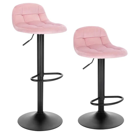 Moderne BukkitBow barkruk met fluweel en metaal, hoogte verstelbaar, 360° draaibaar en comfortabele hoogdichtheidsschuim bekleding.