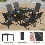 Moderne BukkitBow tuintafel met aluminium frame en WPC tafelblad, ideaal voor buiten dineren en ontspannen in de tuin.
