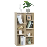 Moderne BukkitBow boekenkast met 7 vakken in Scandinavisch design, wit houtlook en strakke lijnen, voor stijlvolle opbergruimte.