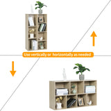 Moderne BukkitBow boekenkast met 7 vakken in Scandinavisch design, strakke houten uitstraling en functioneel opbergmeubel