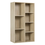 Moderne BukkitBow boekenkast met 7 vakken in Scandinavisch design, met houten finish en strakke lijnen voor een stijlvolle uitstraling.