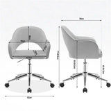 Moderne BukkitBow velvet bureaustoel met armleuningen, ergonomisch ontwerp en in hoogte verstelbaar, zachte fluweel stof.