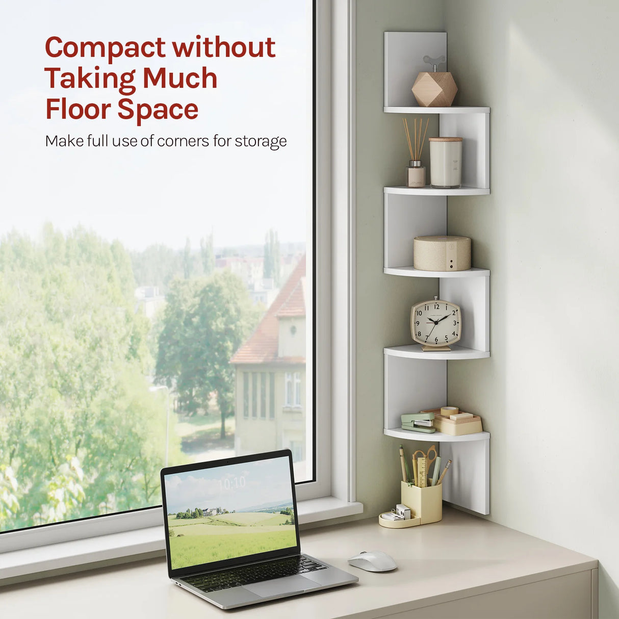 BukkitBow - Moderne Zigzag Wandplank met 5 Niveaus - Hoekmontage