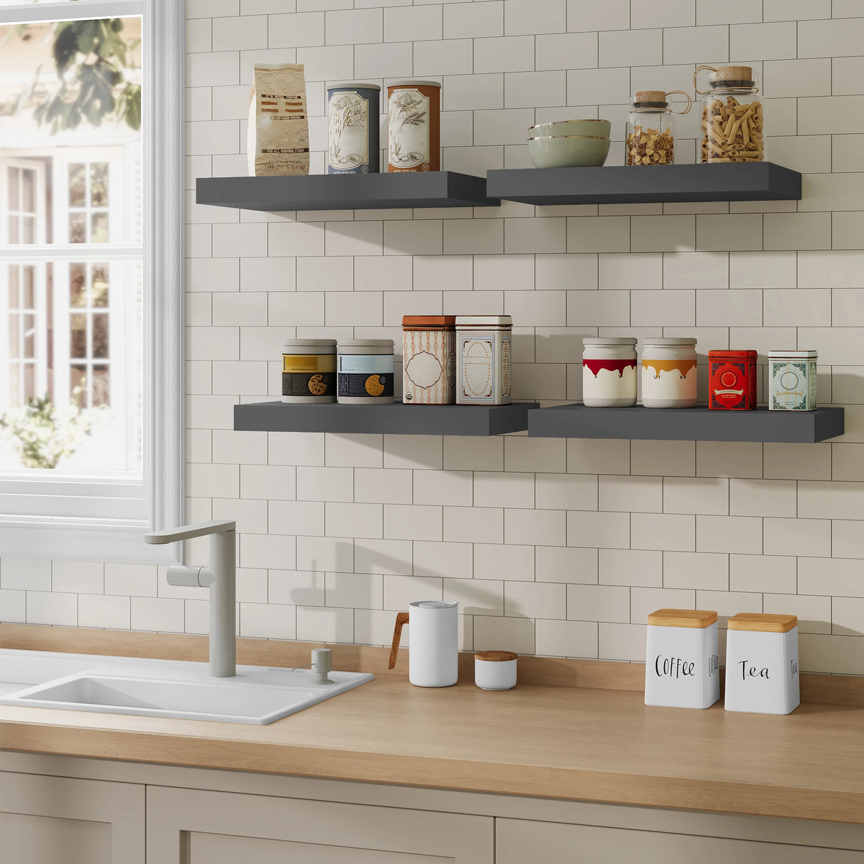 BukkitBow - Moderne Zwevende Wandplank met Onzichtbare Bevestiging