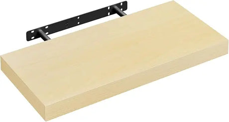 Moderne zwevende wandplank van BukkitBow met verborgen bevestiging en houtlook, geschikt voor stijlvolle interieurdecoratie