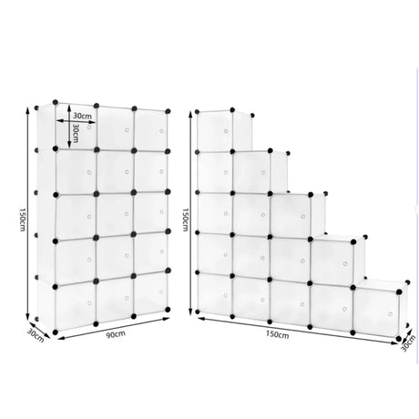 BukkitBow modulair opbergsysteem met 15 cubes en magnetische deuren, zwart metalen opbergrek voor organisatie en opslag