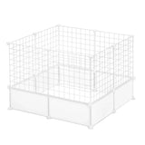 Modulaire BukkitBow dierenren voor cavia's, konijnen en kittens, 142x71x53 cm, inclusief aanpasbare metalen panelen.