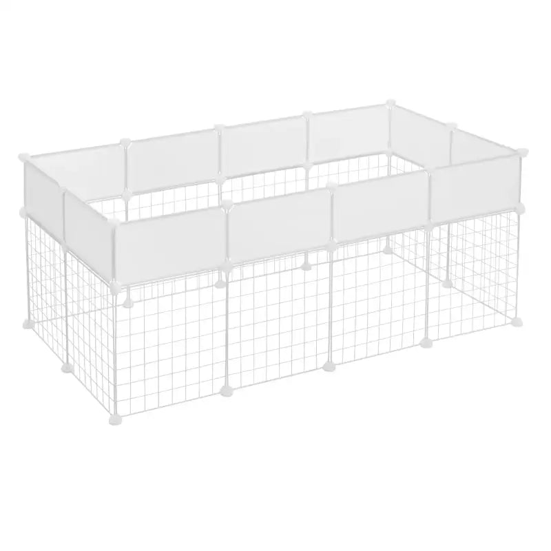 BukkitBow modulaire dierenren voor cavia's, konijnen en kittens, 142x71x53cm, aanpasbaar en geschikt voor huisdieren.