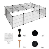 Modulaire metalen knaagdierenren van BukkitBow, veilige en ventilerende behuizing voor kleine dieren, 147x111x37cm