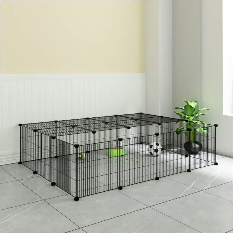 BukkitBow modulaire ijzeren knaagdieren ren voor kleine dieren, veilig en ventilerend ontwerp, afmetingen 147x111x37cm