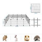 BukkitBow modulaire ijzeren knaagdierenren voor kleine dieren, ventilerend en veilig, afmetingen 147x111x37cm