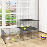 BukkitBow modulaire knaagdierenren met 2 lagen en montagehamer, geschikt voor cavia’s, hamsters en konijnen, 70x70x140 cm