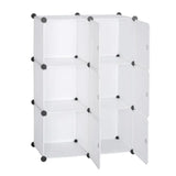 BukkitBow modulaire schoenenrek met 6 compartimenten en deuren, aanpasbaar design, afmetingen 96x96x30cm, ideaal voor opbergruimte
