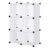 BukkitBow modulaire schoenenrek met 6 compartimenten, inklapbare deuren en aanpasbaar design, 96x96x30cm, ideaal voor schoenenopslag.