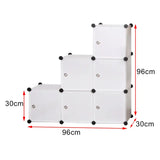 BukkitBow modulaire schoenenrek met 6 compartimenten, deuren en aanpasbaar design, afmeting 96x96x30cm.