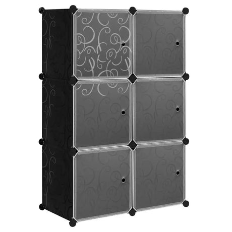 BukkitBow modulaire schoenenkast met 6 kubussen, stevig en ruimtebesparend, flexibel ontwerp, 35x35x35cm, schoenenrek.