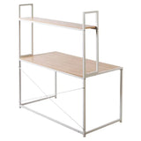 Multifunctioneel BukkitBow bureau met houten en stalen elementen en ruime opslagruimte, afmetingen 120x60x140cm.