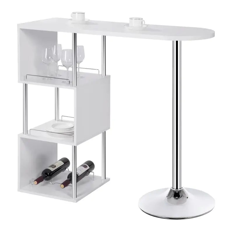 BukkitBow multifunctionele bartafel met wijnrek, stalen frame, 113x40cm, geschikt voor thuis of in de bar.