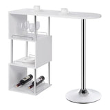 BukkitBow multifunctionele bartafel met wijnrek, stalen frame, 113x40cm, geschikt voor thuis of in de bar.