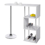 BukkitBow multifunctionele bartafel met stalen frame, rek voor wijnflessen, afmetingen 113x40cm, modern design.