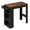 Moderne BukkitBow bartafel met wijnrek en lade, zichtbaar in een stijlvolle, multifunctionele design met houten afwerking.