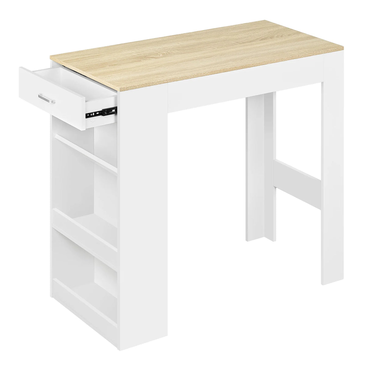 Multifunctionele BukkitBow bartafel met wijnrek en lade, modern ontwerp, geschikt voor eetkamer of barruimte