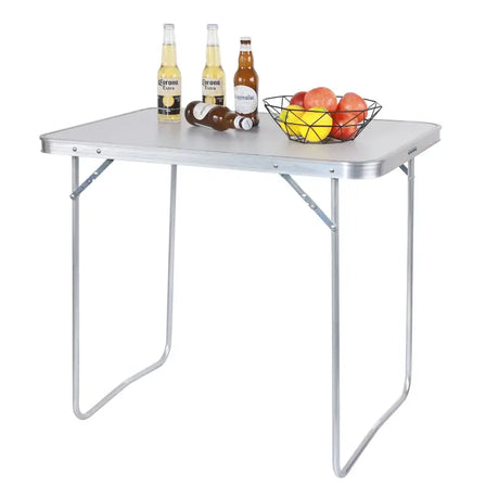BukkitBow multifunctionele camping klaptafel van stevig aluminium, ruimtebesparend, draagbaar en geschikt voor tot 15 kg, 80x60x70cm