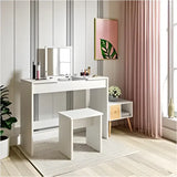 BukkitBow multifunctionele kaptafel met kruk, hout en dichtheidsborden, ruime opbergkast, afmetingen 100x45x76cm
