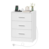Hout Nachtkastje van BukkitBow met 3 laden en USB oplaadstation, modern design voor in de slaapkamer