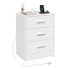 Hout Nachtkastje van BukkitBow met 3 laden en USB oplaadstation, modern design voor slaapkamer.