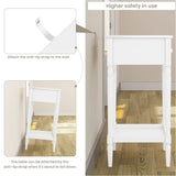 Wit BukkitBow nachtkastje met lade en blanke barokdetails, massief houten poten, elegant en functioneel meubelstuk