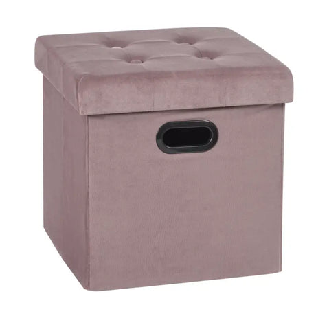 BukkitBow opbergpoef met leren en fluwelen bekleding, geschikt als zitmeubel, 38L capaciteit, 37,5x37,5x38cm.