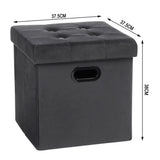 Lederen en fluwelen opbergpoef van BukkitBow, comfortabel zitmeubel met 38L capaciteit, afmetingen 37,5x37,5x38cm.