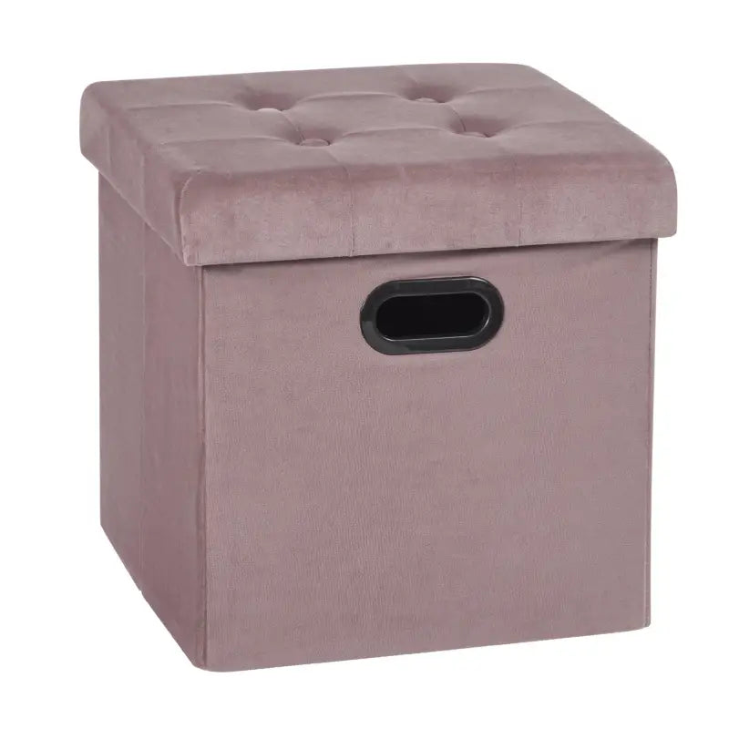 Lederen en fluwelen opbergpoef van BukkitBow, comfortabel zitmeubel met 38L capaciteit, afmetingen 37,5x37,5x38 cm.