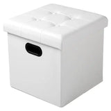 Lederen en fluwelen opbergpoef van BukkitBow, comfortabel zitmeubel met 38L capaciteit, 37,5x37,5x38cm.
