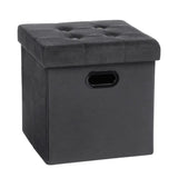 BukkitBow lederen en fluwelen opbergpoef met zitfunctie, 38L capaciteit, afmetingen 37,5x37,5x38cm, comfortabel en stijlvol.