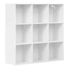 BukkitBow open boekenkast met 9 vakken, hout/melamine fineer, achterwand, ruimtebesparend en stabiel, afmetingen 94x93x29,5 cm.