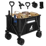 BukkitBow opvouwbare bolderkar met gecoat staal, Oxford-stof en all-terrain wielen voor multifunctioneel gebruik.