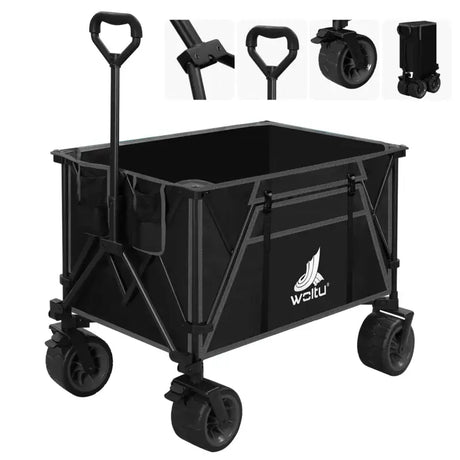 BukkitBow opvouwbare bolderkar van gecoat staal met Oxford-stof, multifunctioneel, all-terrain wielen en handvat voor makkelijk vervoer