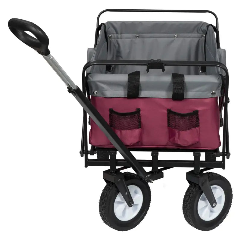 BukkitBow opvouwbare bolderkar met stalen frame en massieve rubberen wielen, draagvermogen tot 80 kg, inklapbare handkar.