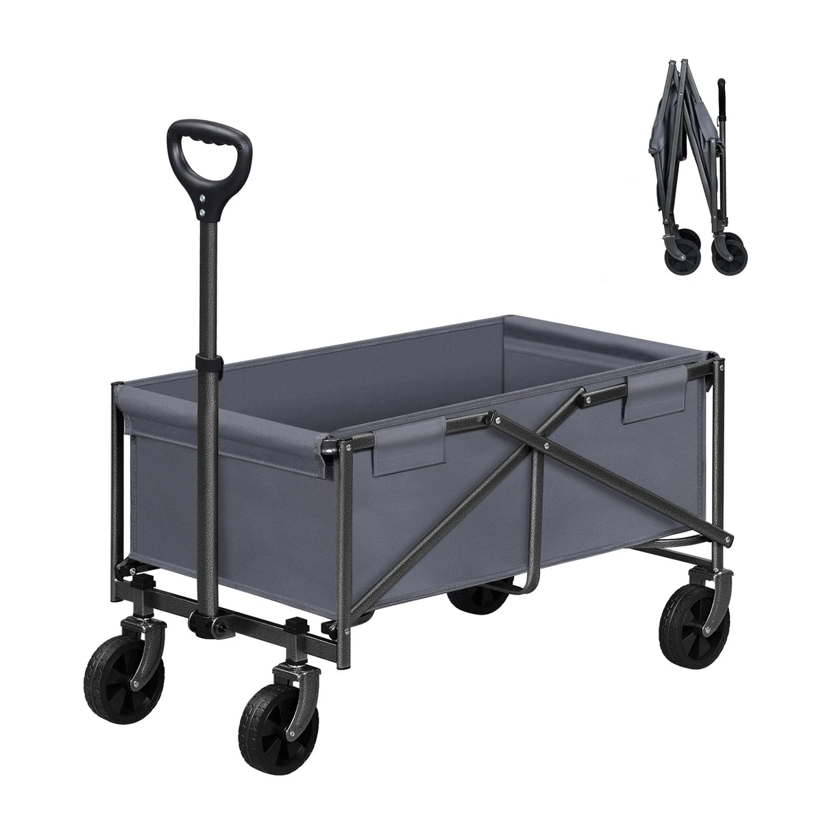 BukkitBow opvouwbare bolderkar van polyester, draagkracht 80kg, handwagen voor camping en strand, lichte en praktische transportwagen.